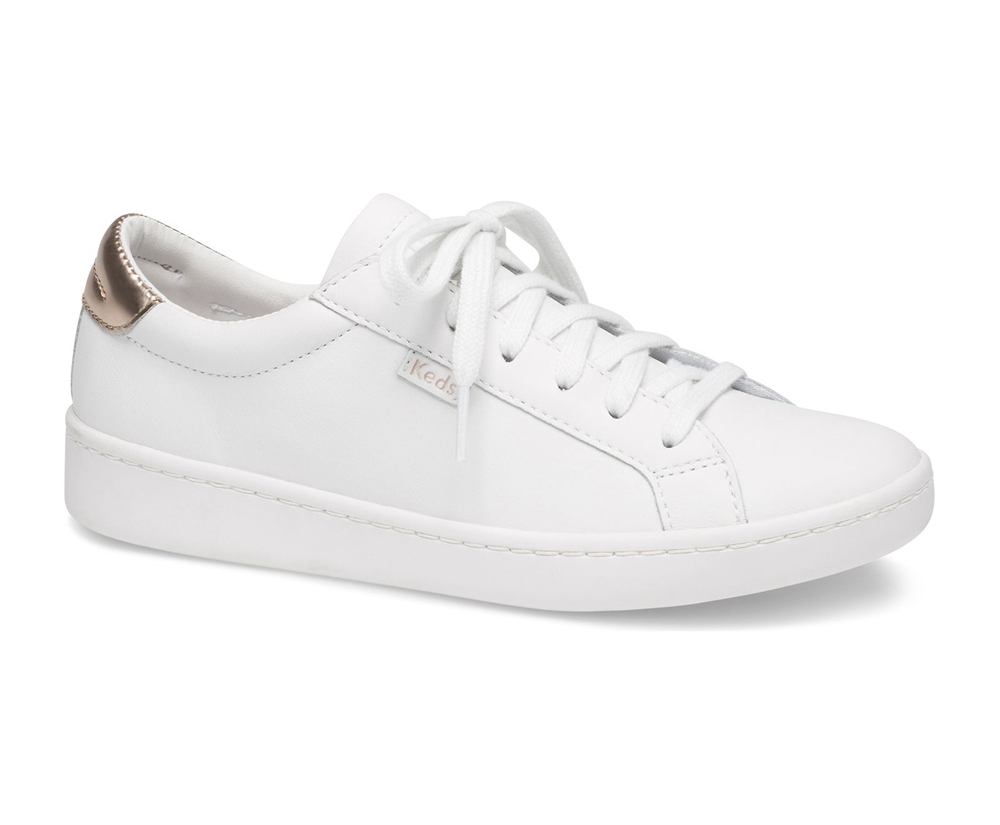 Basket Keds Femme Blanche - Ace Cuir - 074-YJRNZV